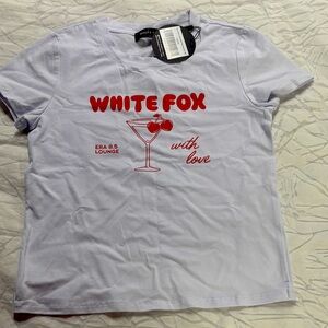 White Fox 'With Love' Graphic Tee - Red Print. NWT, size small